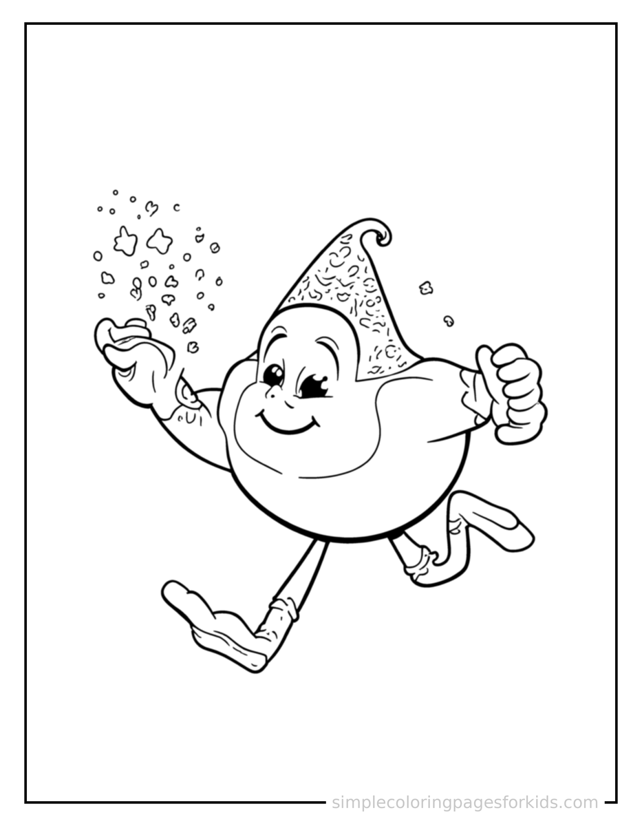 Running Magic Genie Lamp With Sparkles Coloring Page