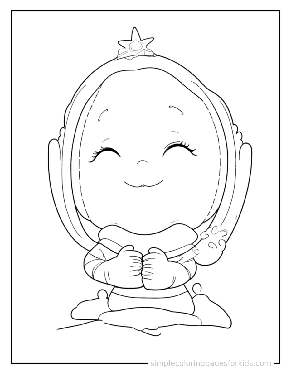 Sleepy Magic Mirror With A Glowing Frame Coloring Page