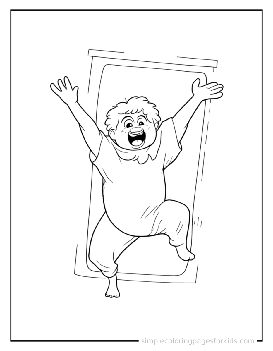 Jumping Magic Mirror With A Glowing Frame Coloring Page