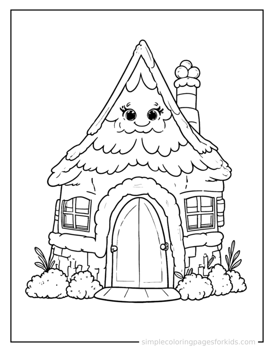 Cozy Fairy Tale Cottage With A Round Door Coloring Pages