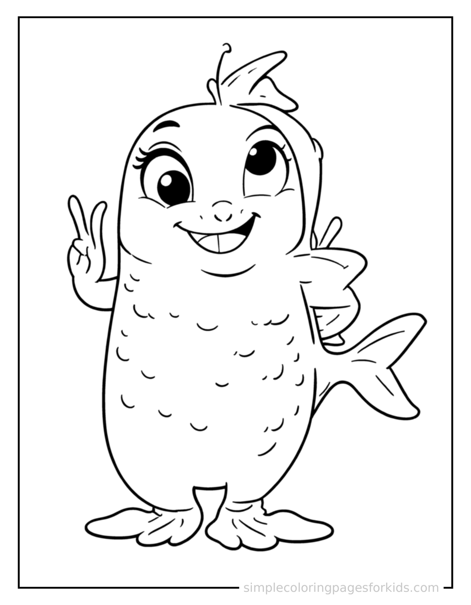 Friendly Fish Companion With Big Eyes Coloring Pages