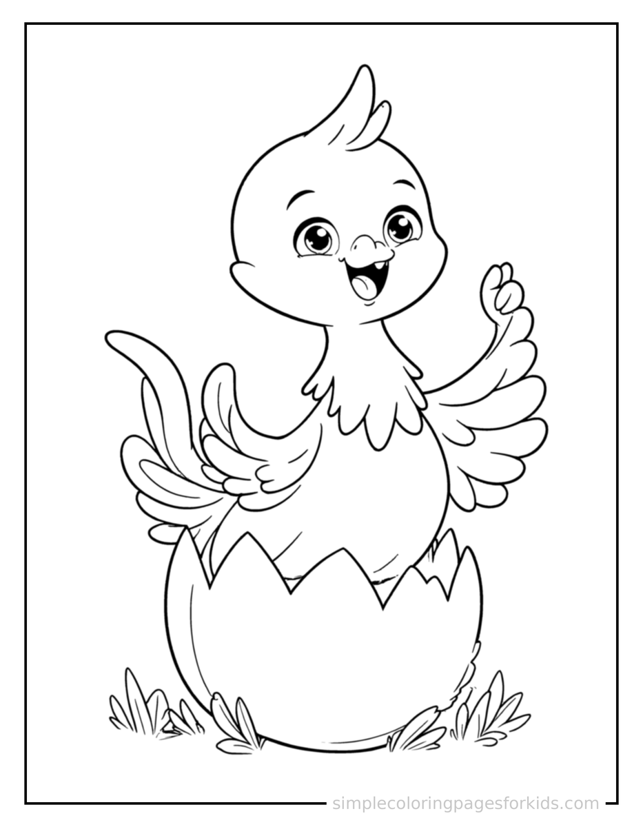 Baby Phoenix Hatching From A Glowing Egg Coloring Pages