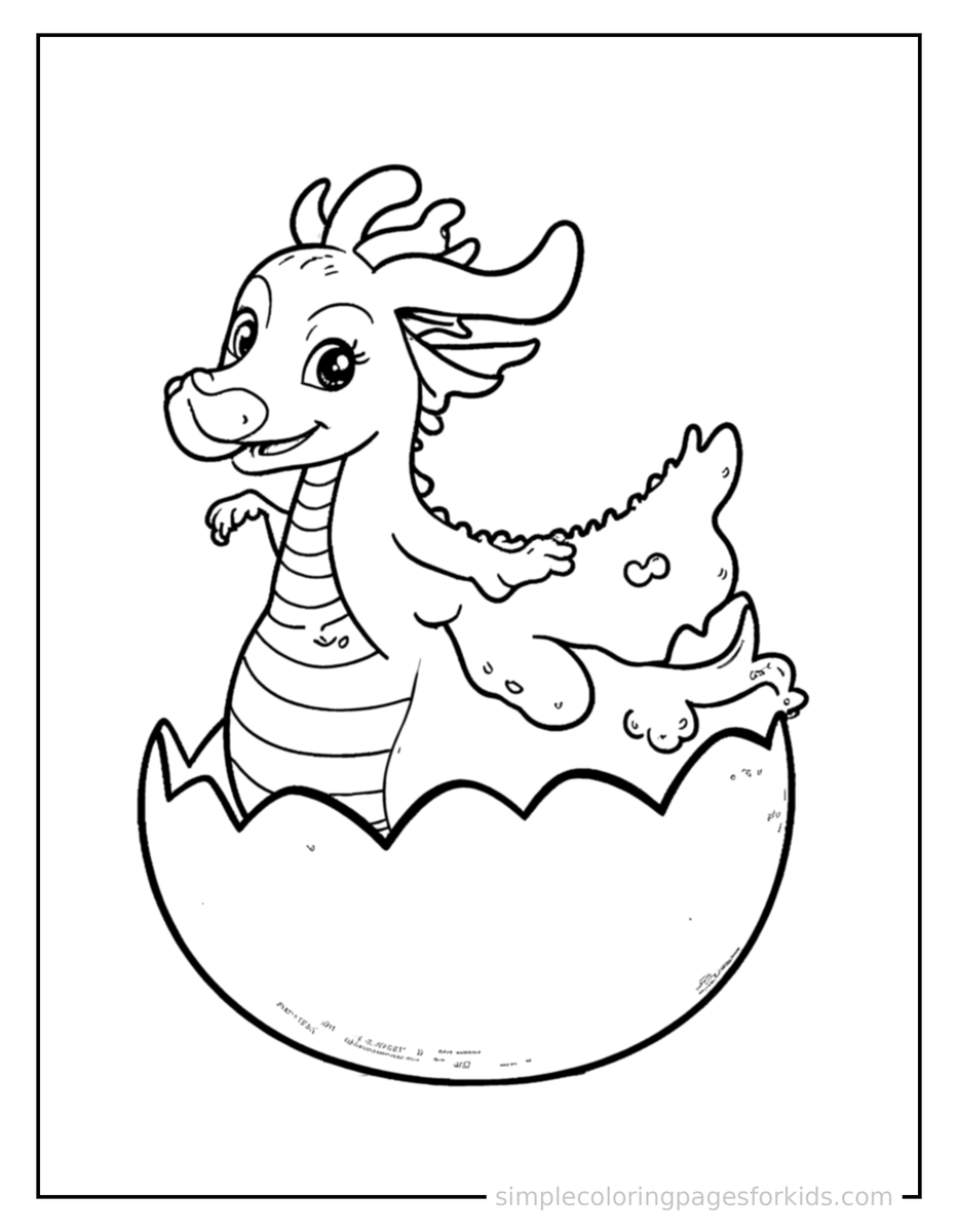 Jumping Dragon Egg About To Hatch With Cracks Glowing Coloring Page