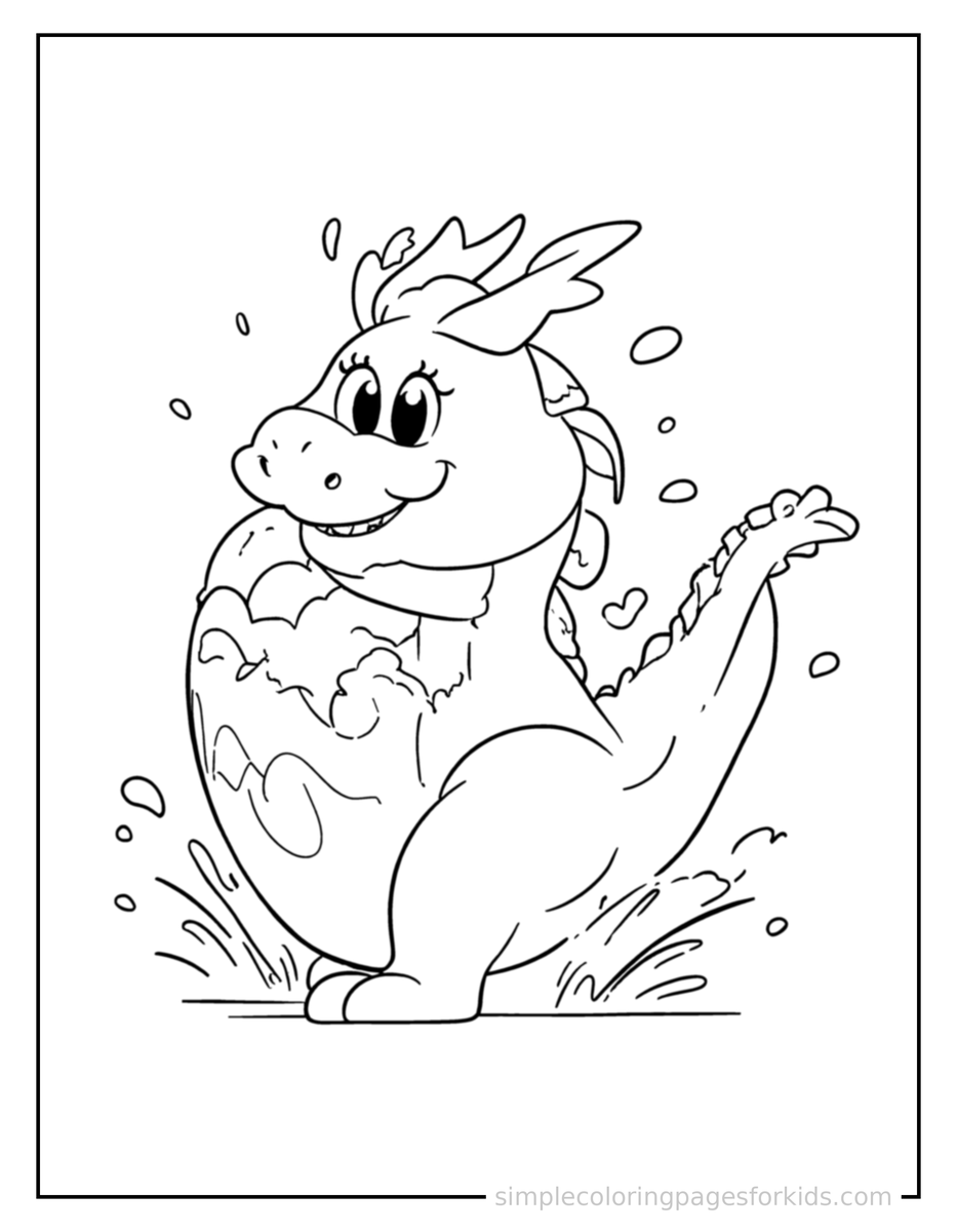 Running Dragon Egg About To Hatch With Cracks Glowing Coloring Page