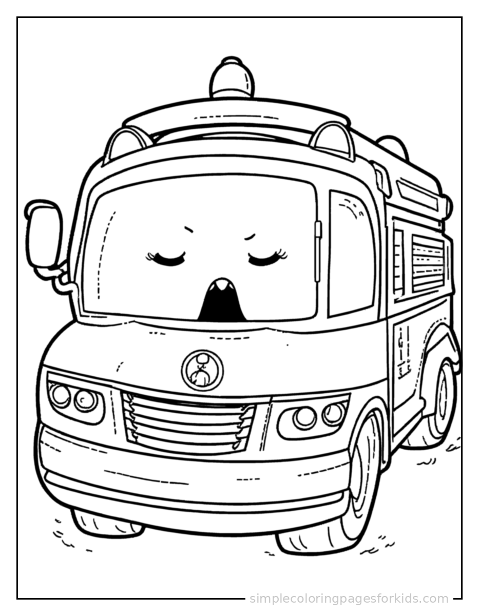 Printable fire truck coloring page for kids
