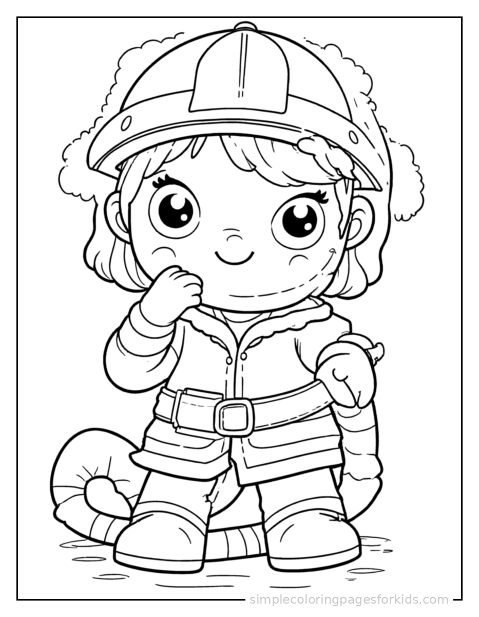 Printable firefighter coloring page for kids