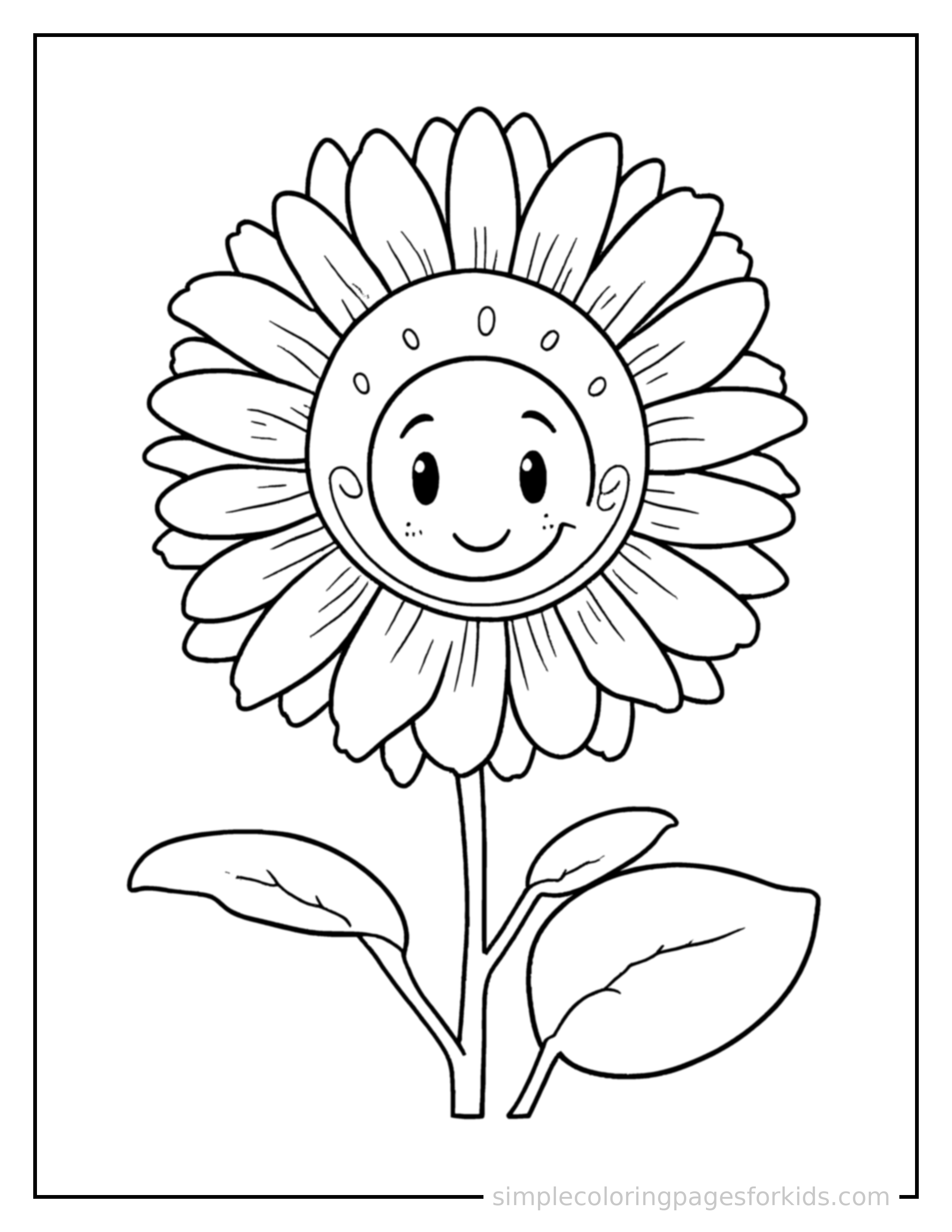 Printable flowers coloring page for kids