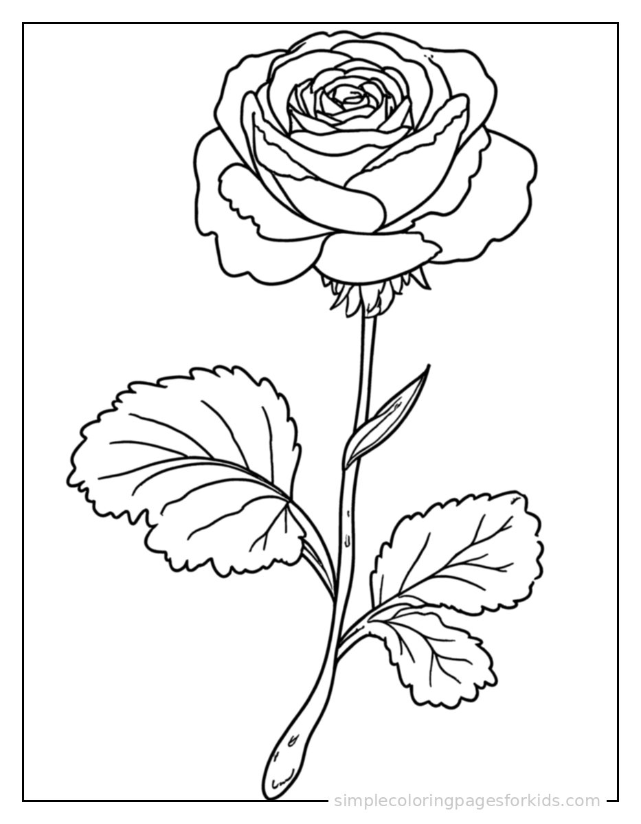 Printable flowers coloring page for kids