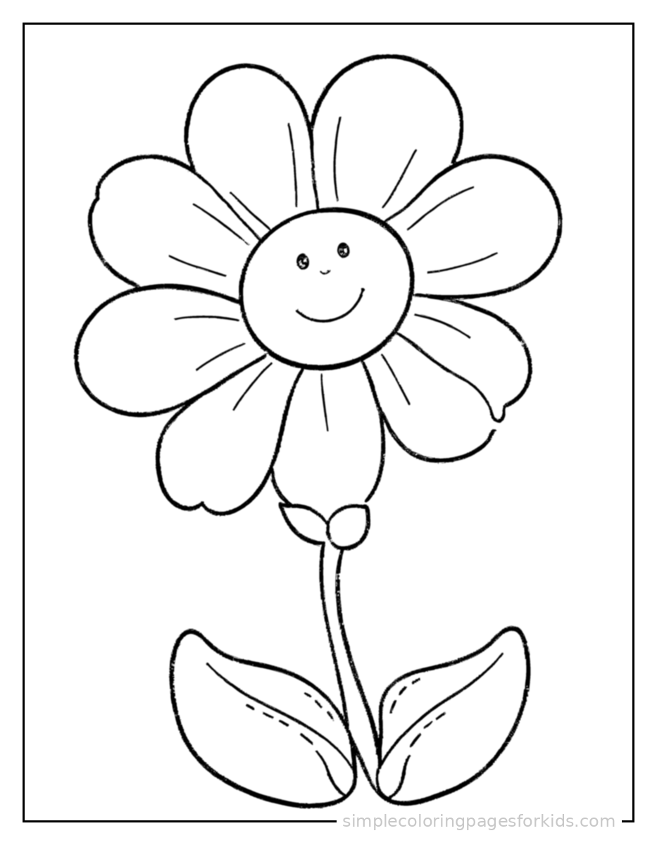 Printable flowers coloring page for kids