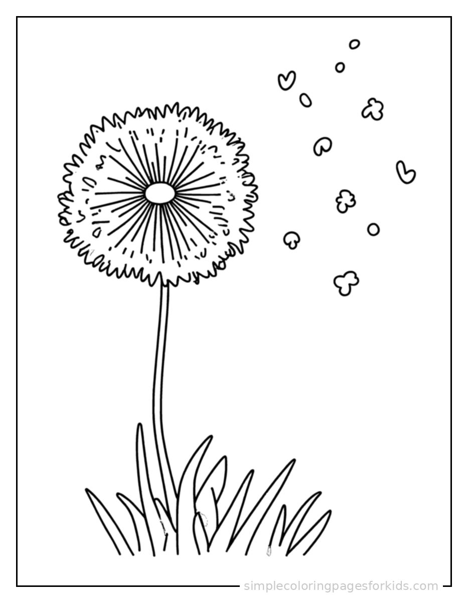 Printable flowers coloring page for kids