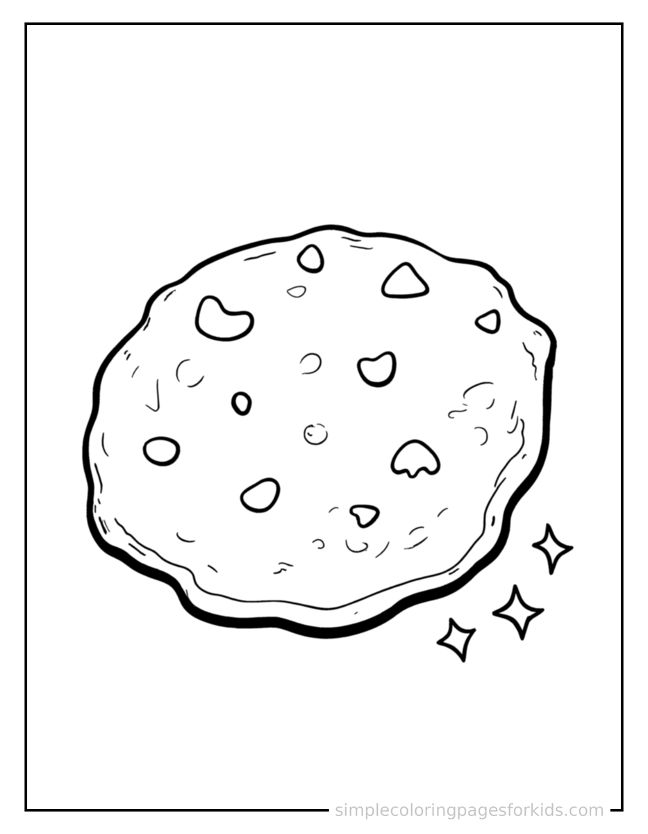 Sparkling Chocolate Chip Cookie Coloring Page