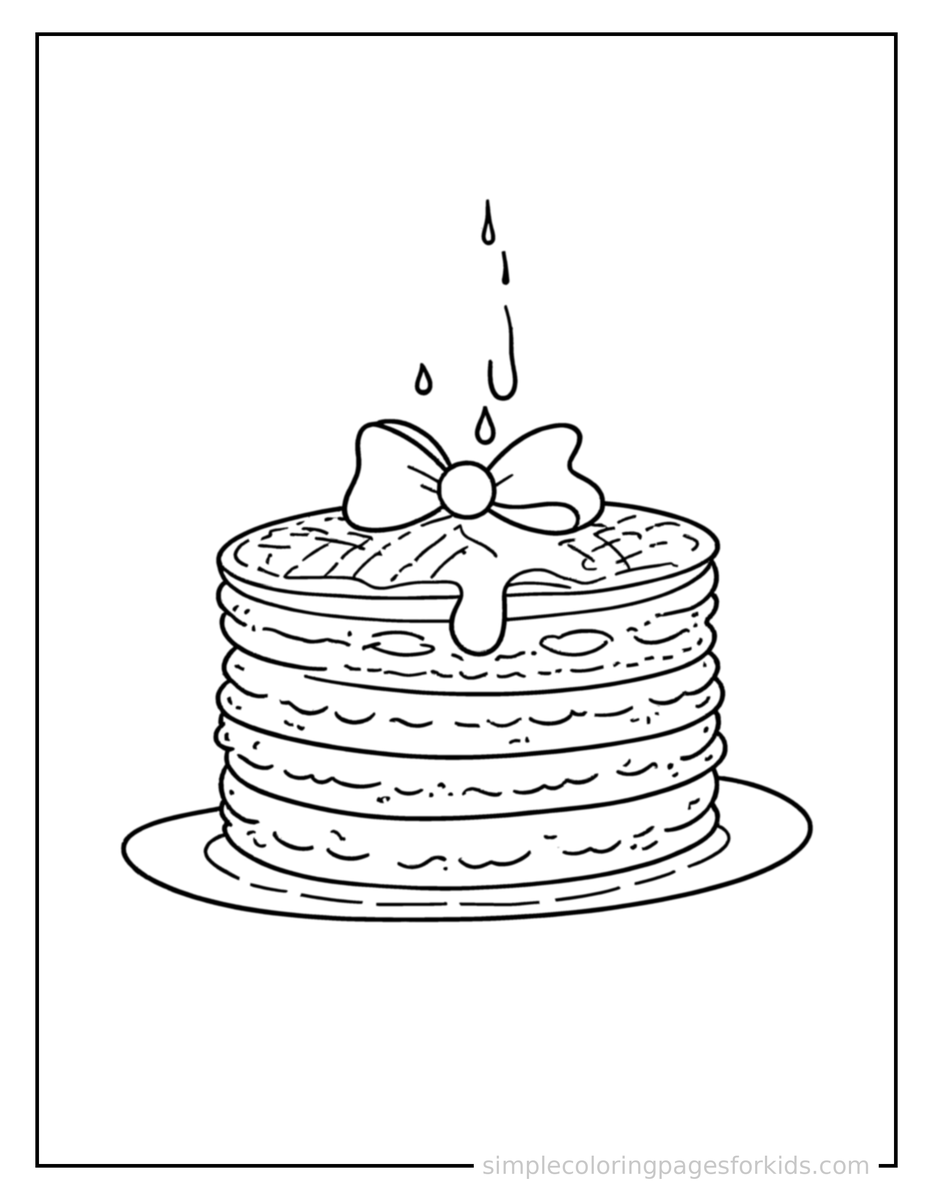 Coloring Scene 4 Stack Of Pancakes With Syrup Coloring Page