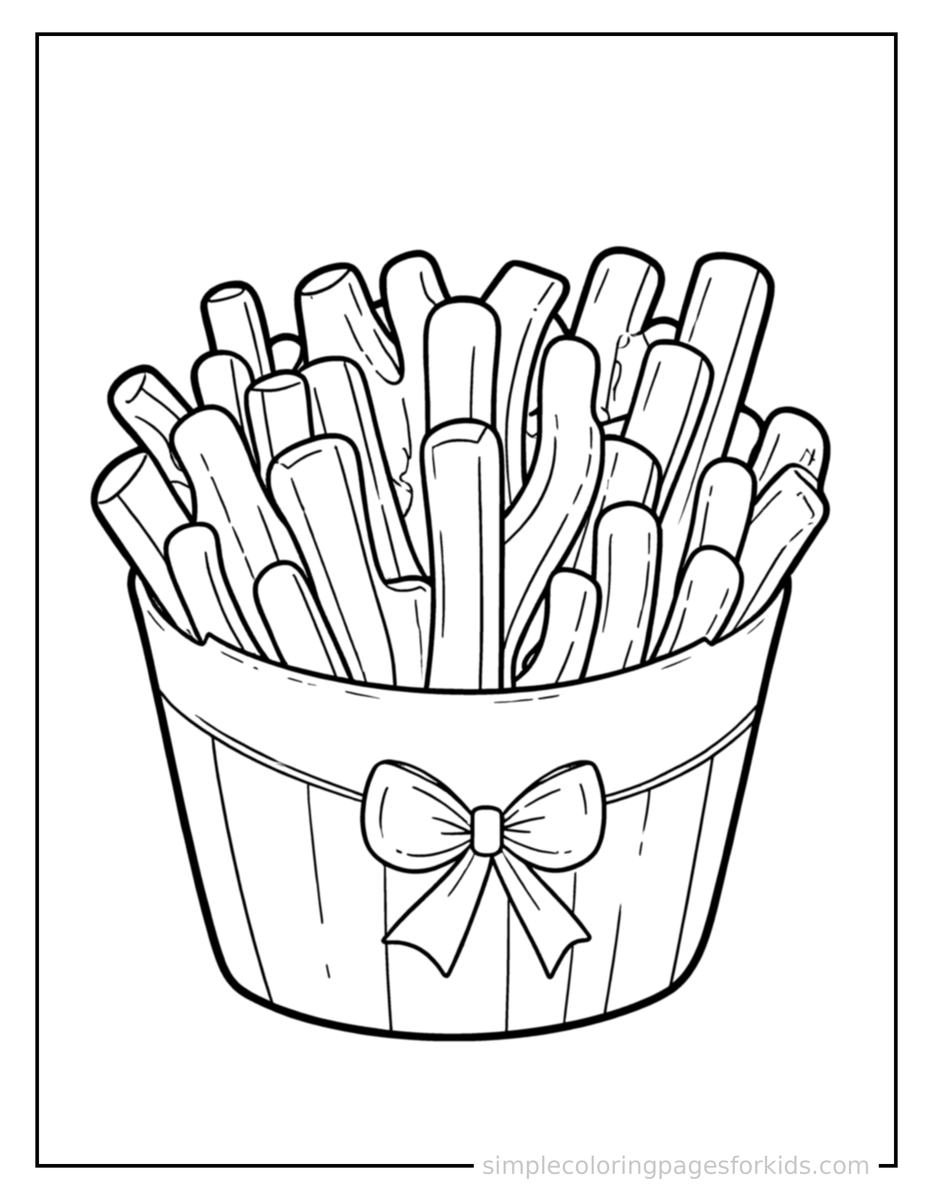 Coloring Scene 4 Basket Of French Fries Coloring Page