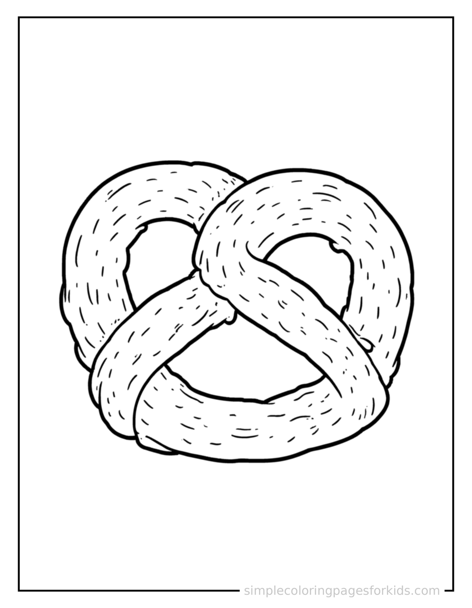 Sparkling Twisted Pretzel Coloring Page