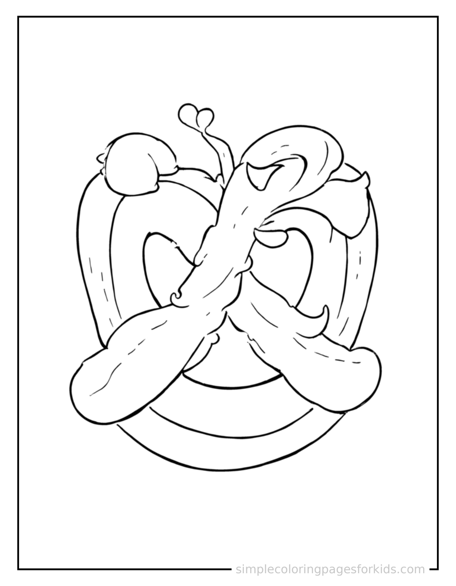 Coloring Scene 4 Twisted Pretzel Coloring Page