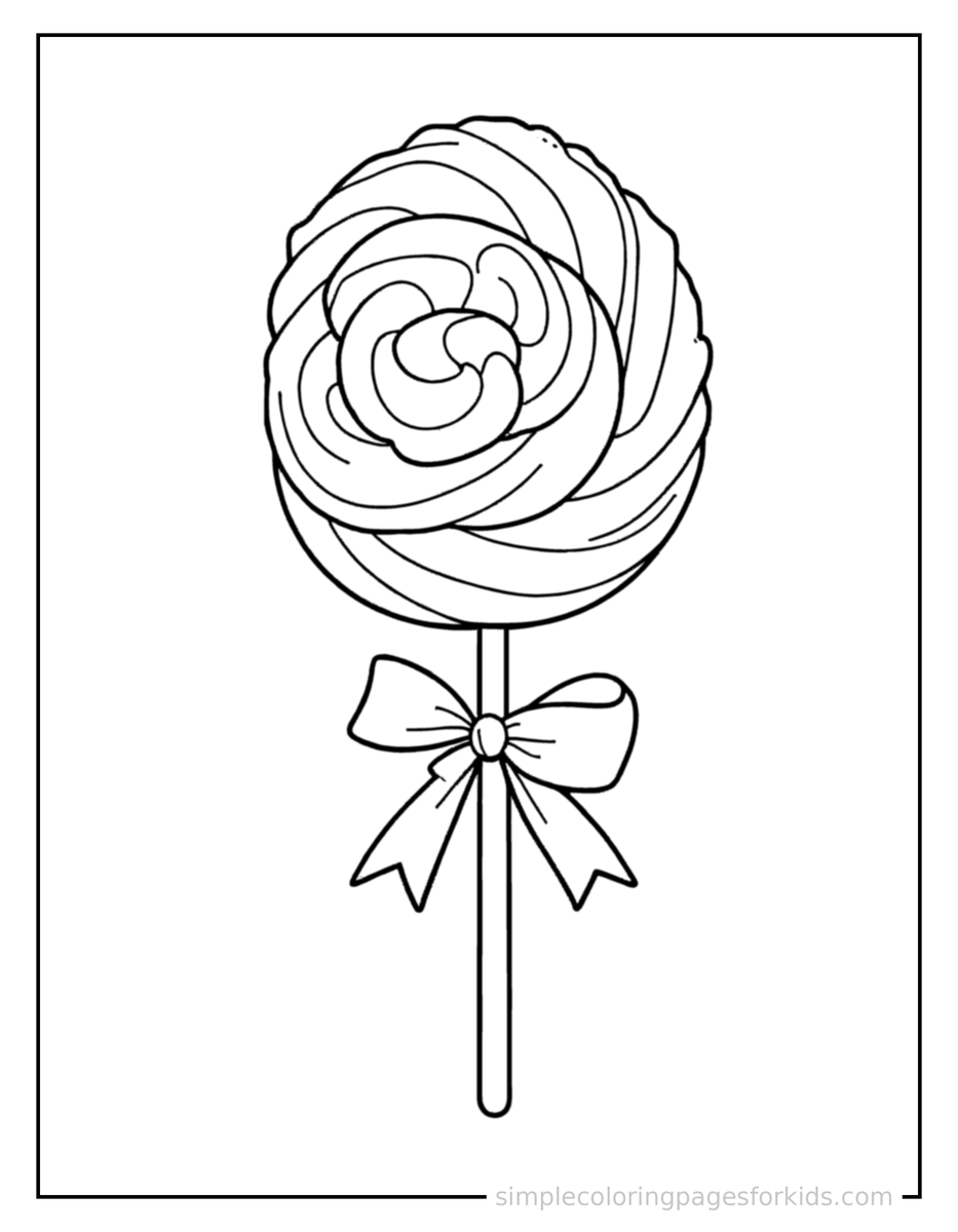 Coloring Scene 4 Swirly Lollipop Coloring Page