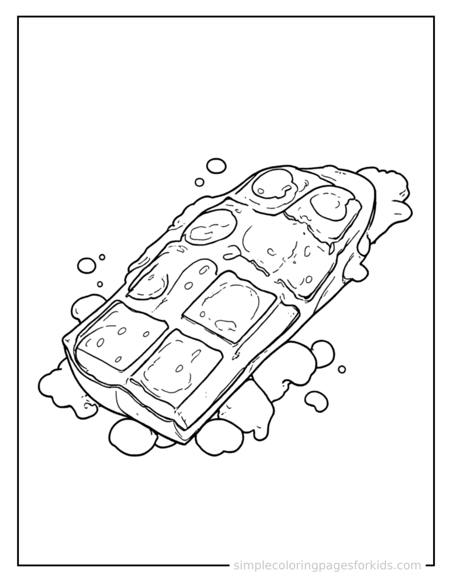 Sparkling Chocolate Bar With Sections Coloring Page