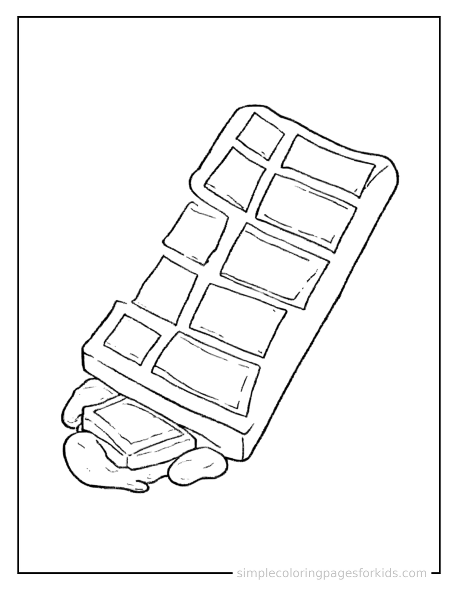 Coloring Scene 3 Chocolate Bar With Sections Coloring Page