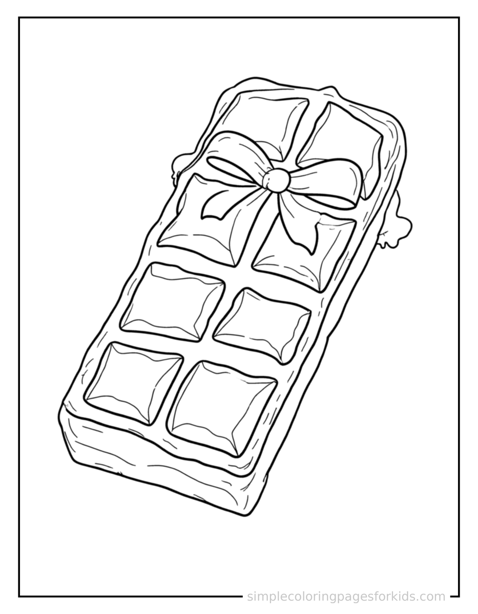 Coloring Scene 4 Chocolate Bar With Sections Coloring Page