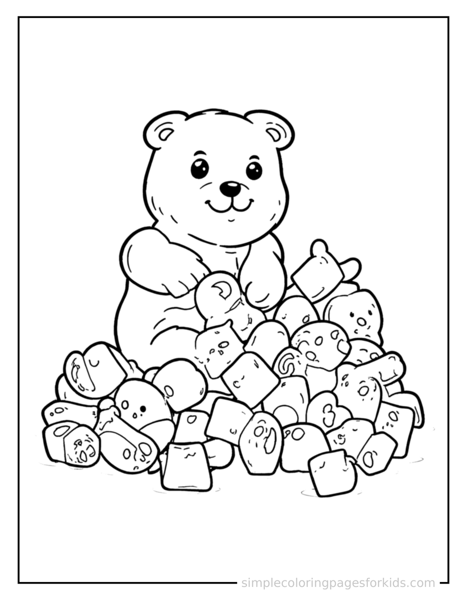 Pile Of Gummy Bears Coloring Pages