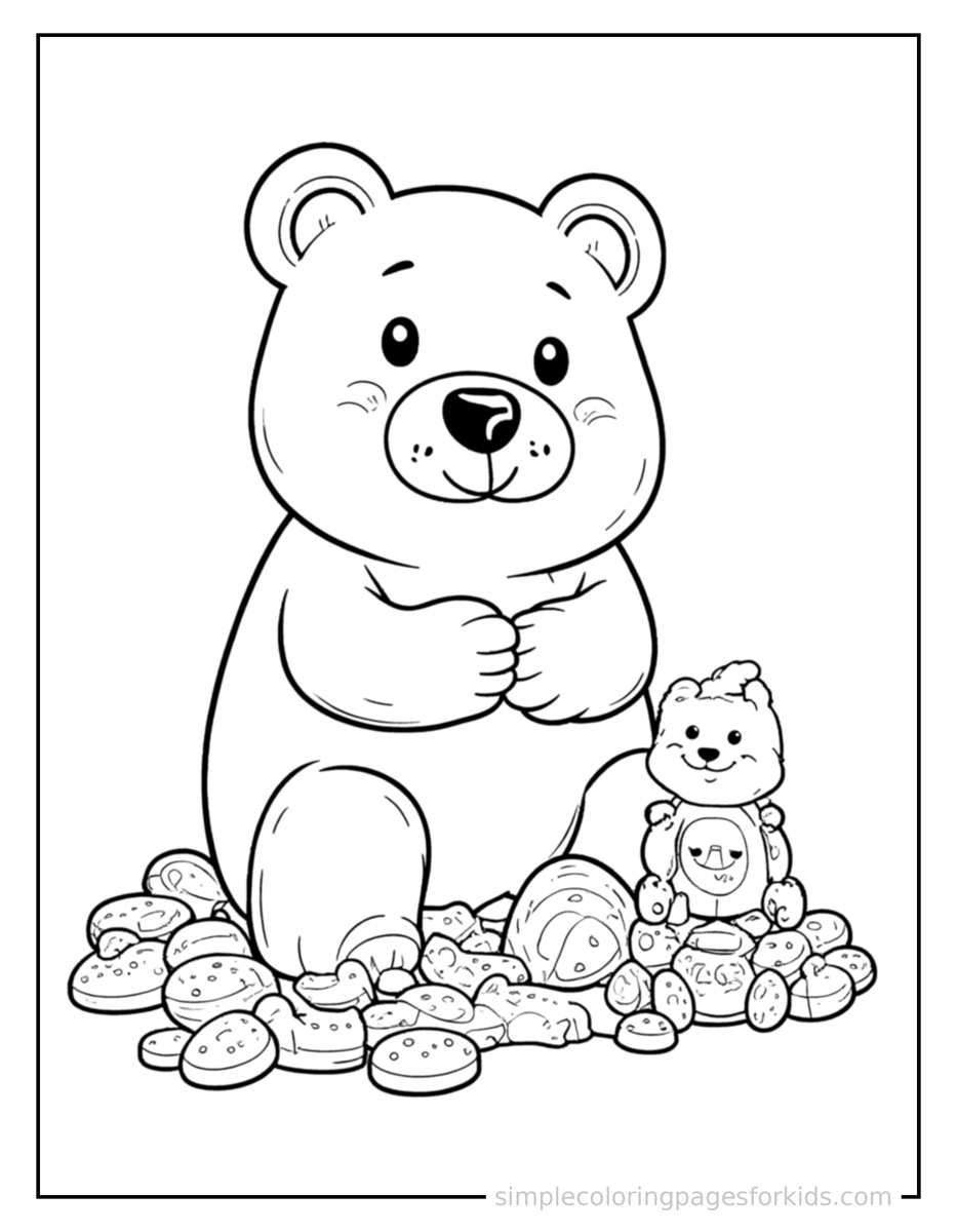 Coloring Scene 3 Pile Of Gummy Bears Coloring Page