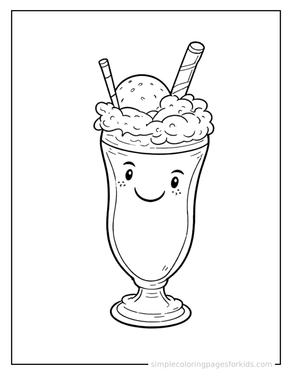 Fruit Smoothie In A Cup Coloring Pages