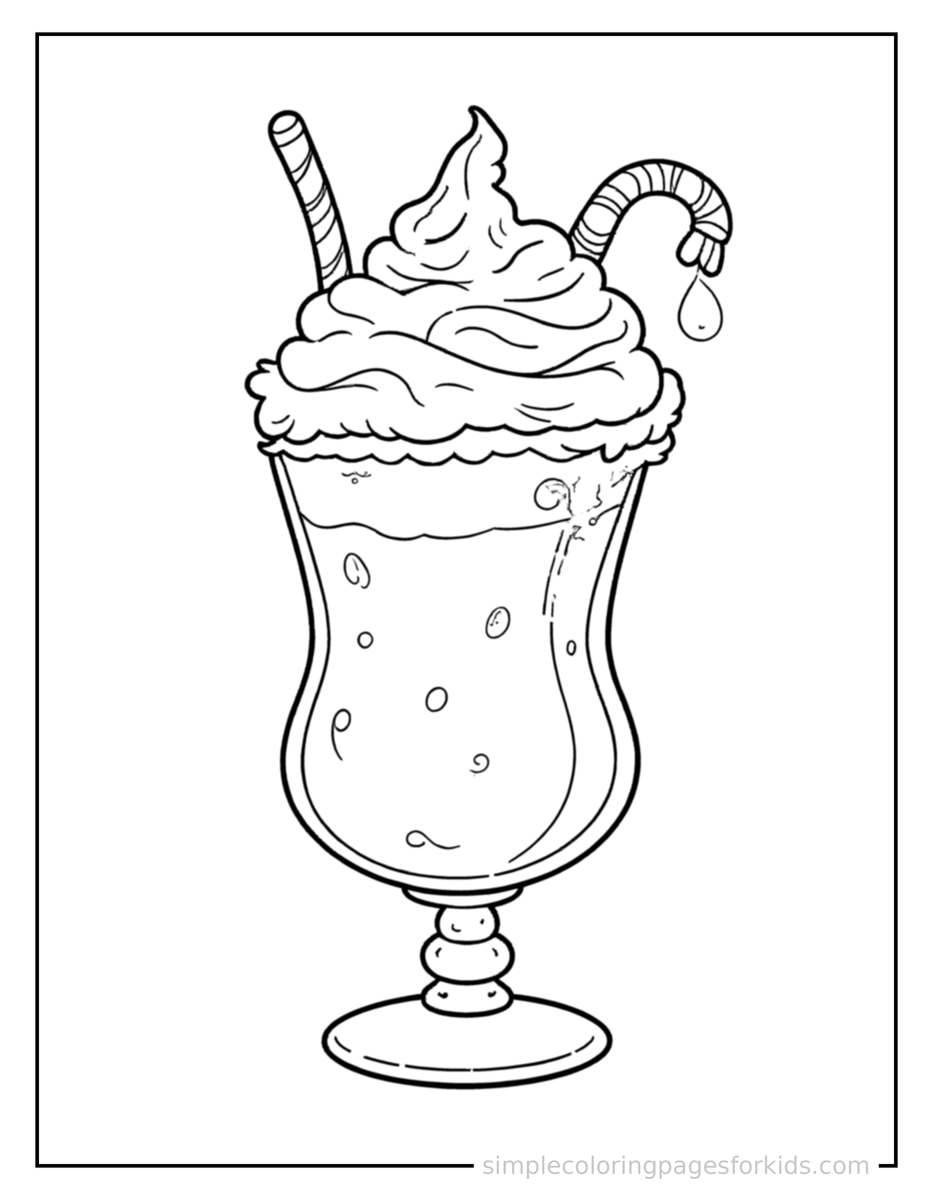 Coloring Scene 4 Milkshake With Whipped Cream Coloring Page