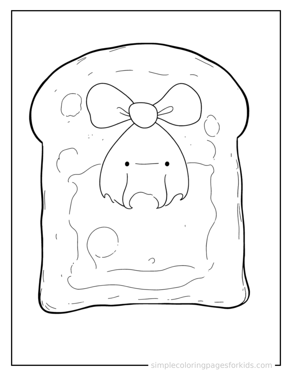 Coloring Scene 4 Slice Of Toast With Butter Coloring Page