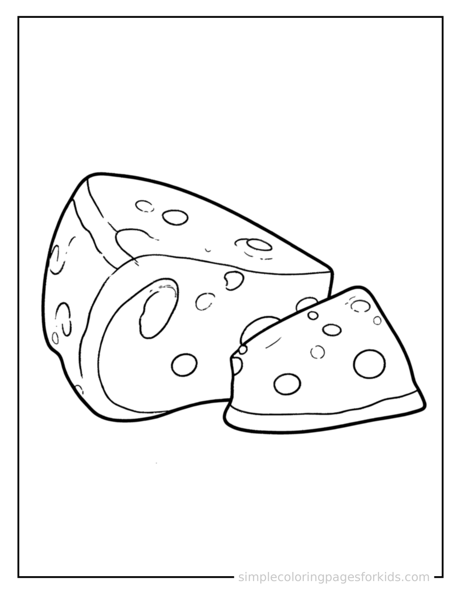 Coloring Scene 3 Wedge Of Cheese Coloring Page