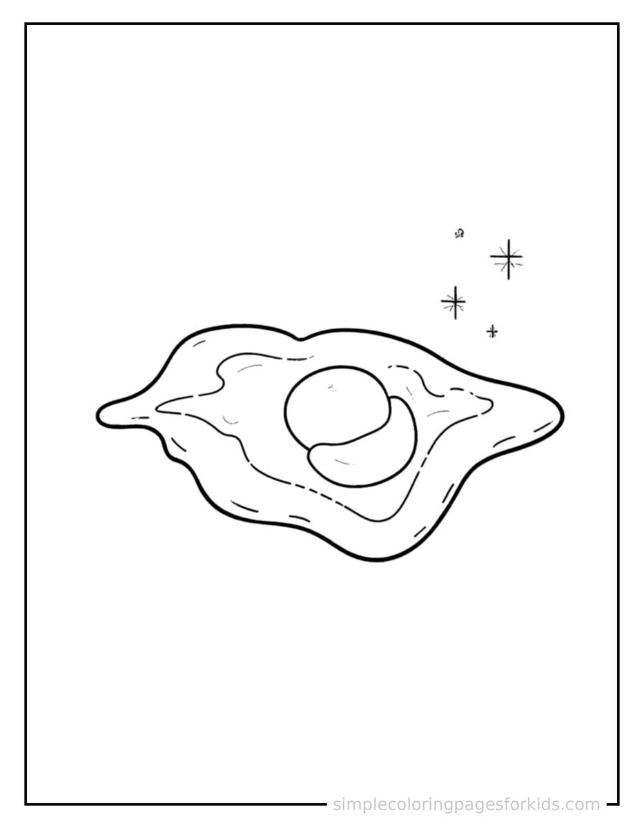 Sparkling Fried Egg Sunny Side Up Coloring Page