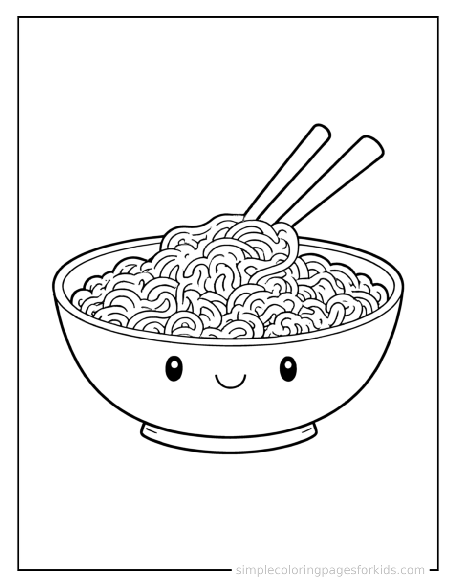 Bowl Of Ramen Noodles Coloring Pages
