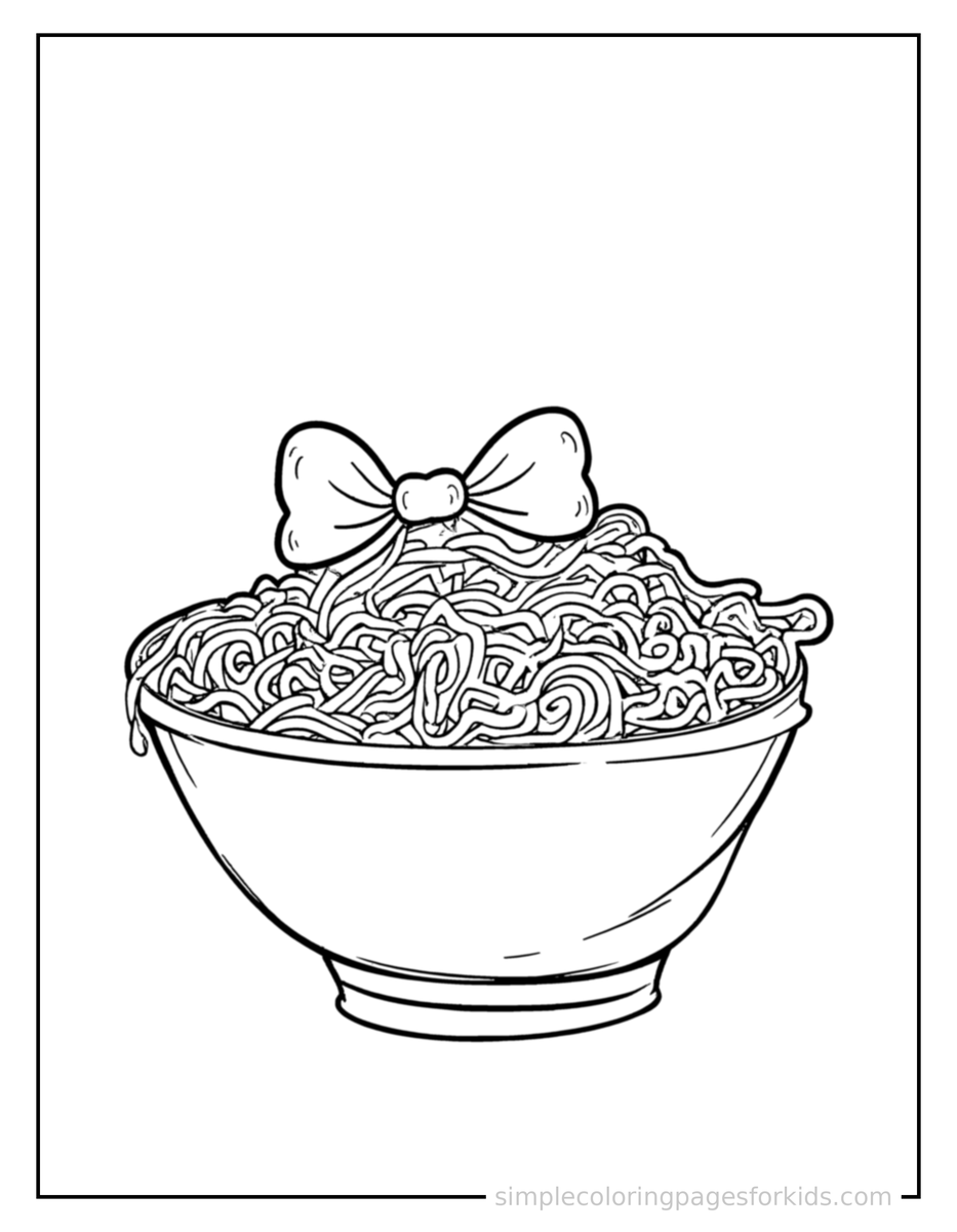Coloring Scene 4 Bowl Of Ramen Noodles Coloring Page