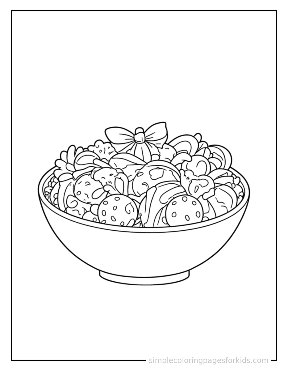 Coloring Scene 4 Bowl Of Fresh Salad Coloring Page