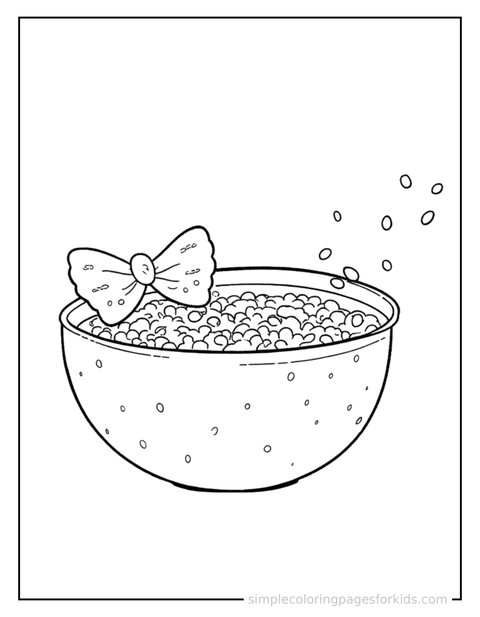 Coloring Scene 4 Bowl Of Cereal With Milk Coloring Page