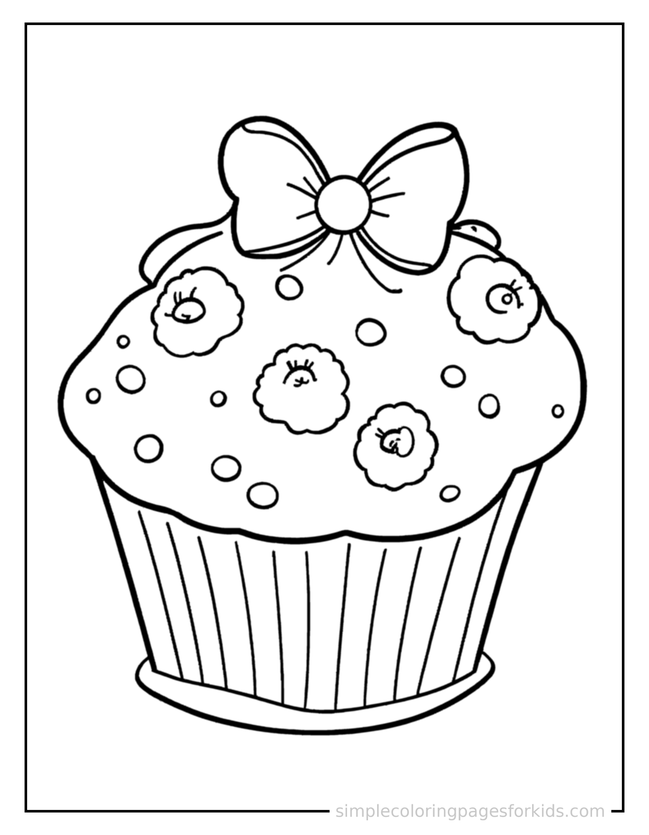 Coloring Scene 4 Blueberry Muffin Coloring Page