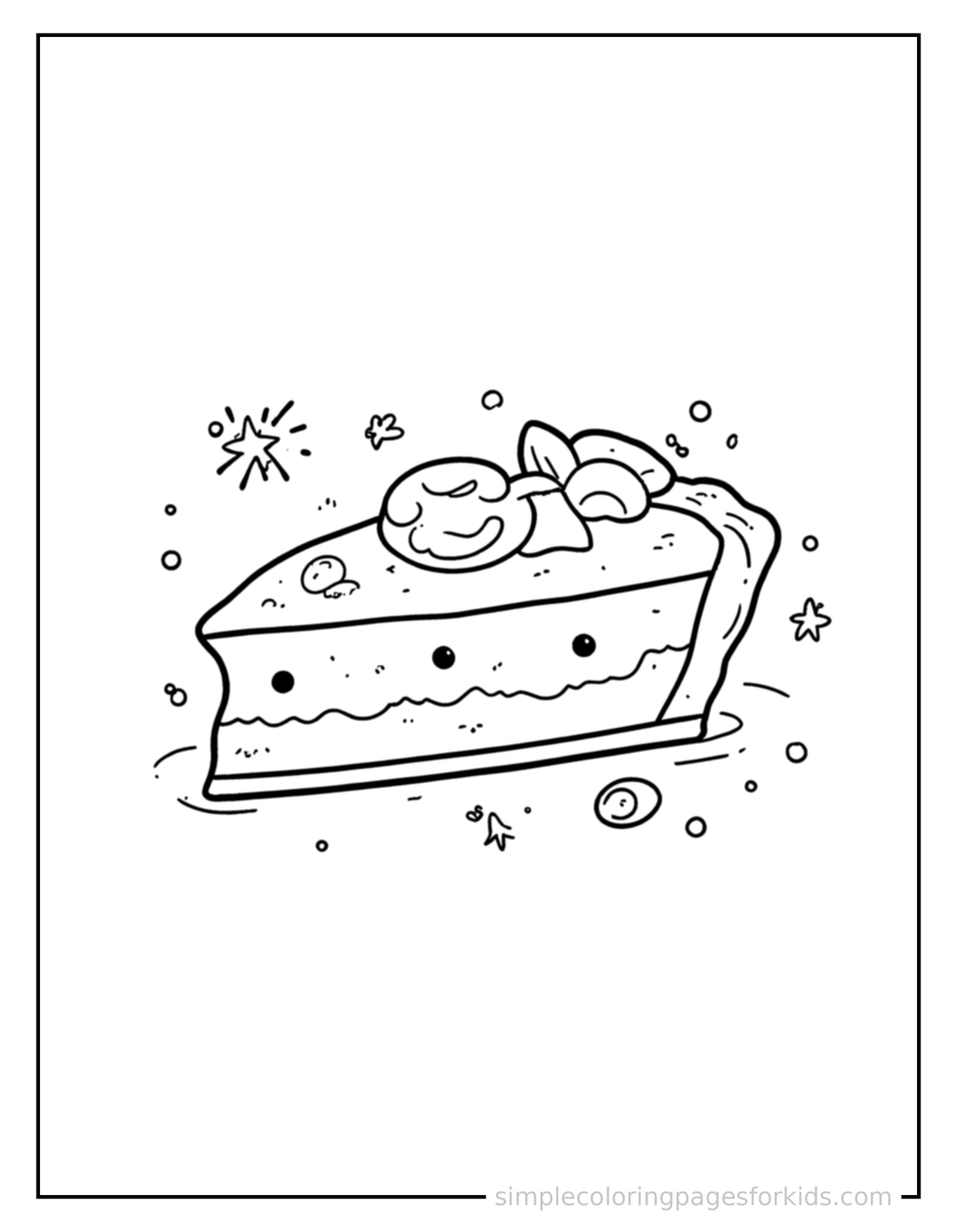 Sparkling Slice Of Fruit Pie Coloring Page