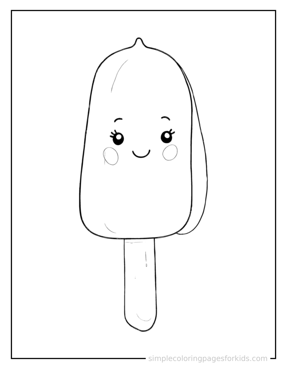 Popsicle On A Stick Coloring Pages