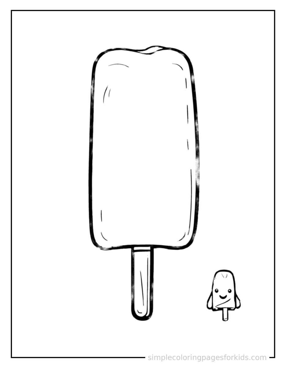 Coloring Scene 3 Popsicle On A Stick Coloring Page