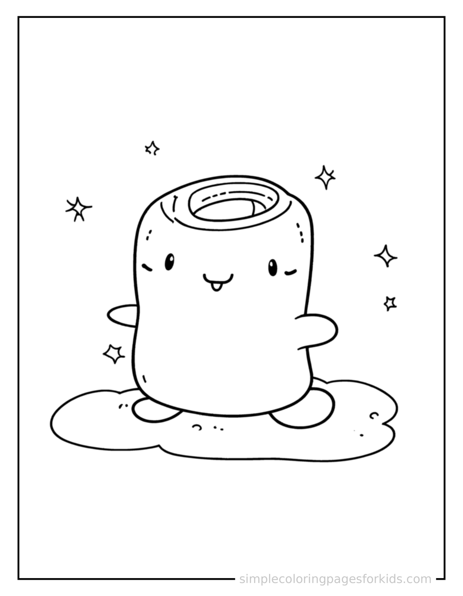 Sparkling Toasted Marshmallow Coloring Page