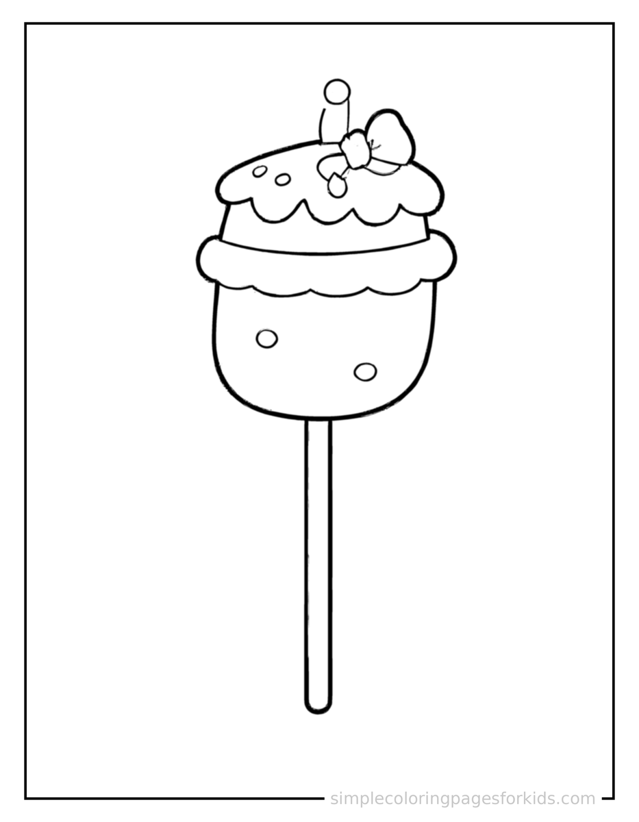 Coloring Scene 4 Cake Pop On A Stick Coloring Page