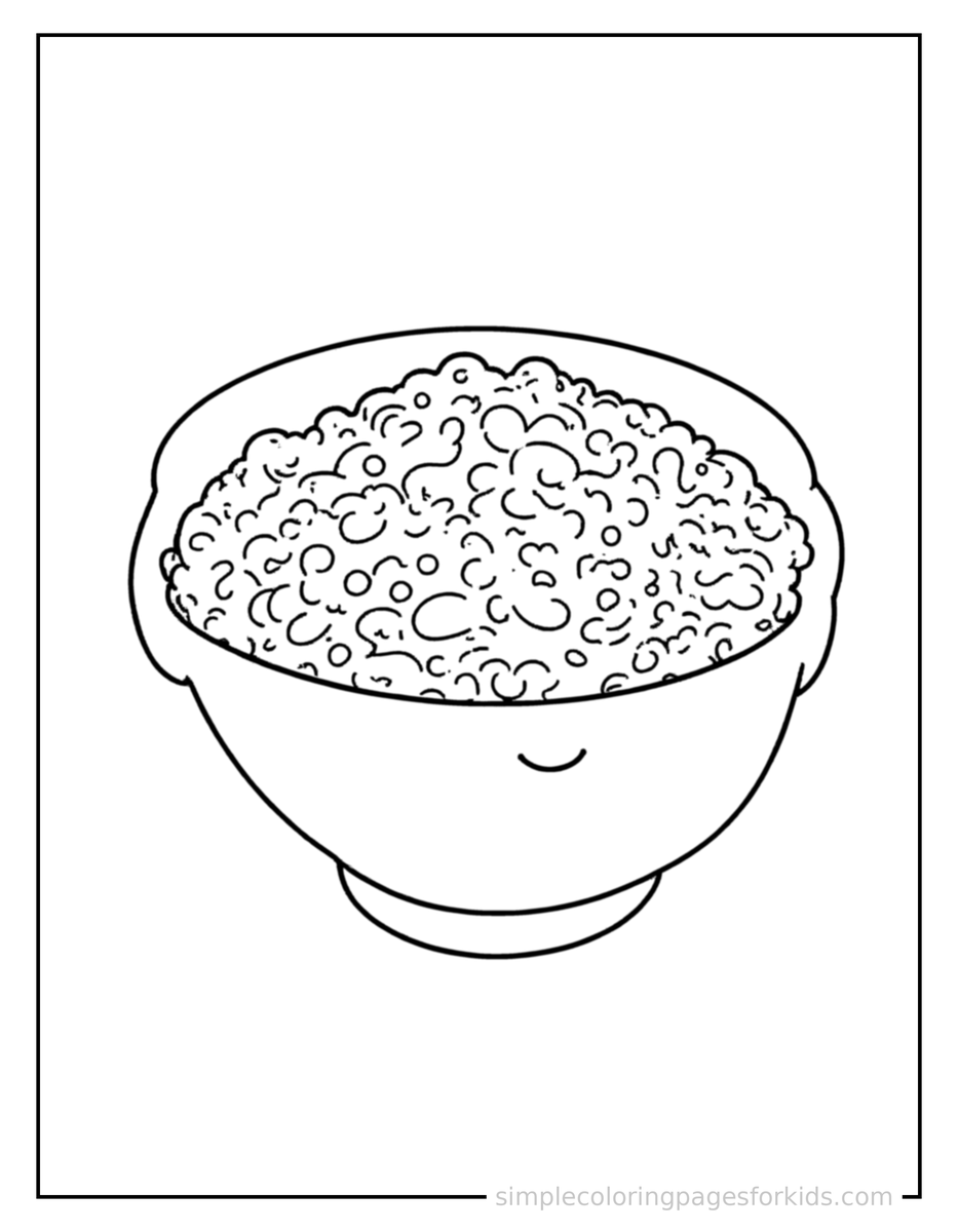 Bowl Of Rice Coloring Pages