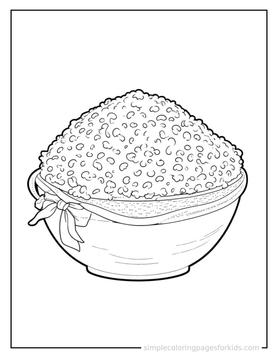 Coloring Scene 4 Bowl Of Rice Coloring Page