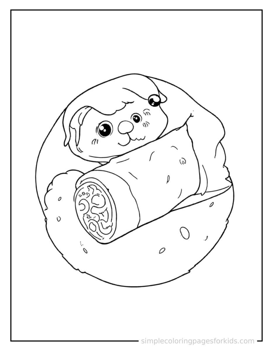 Wrapped Burrito Coloring Pages