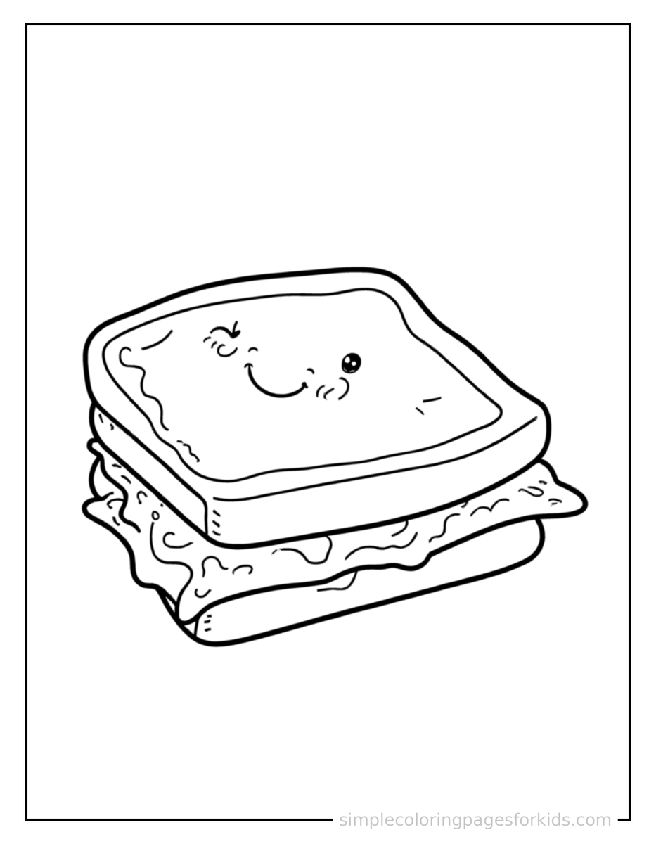 Grilled Cheese Sandwich Coloring Pages