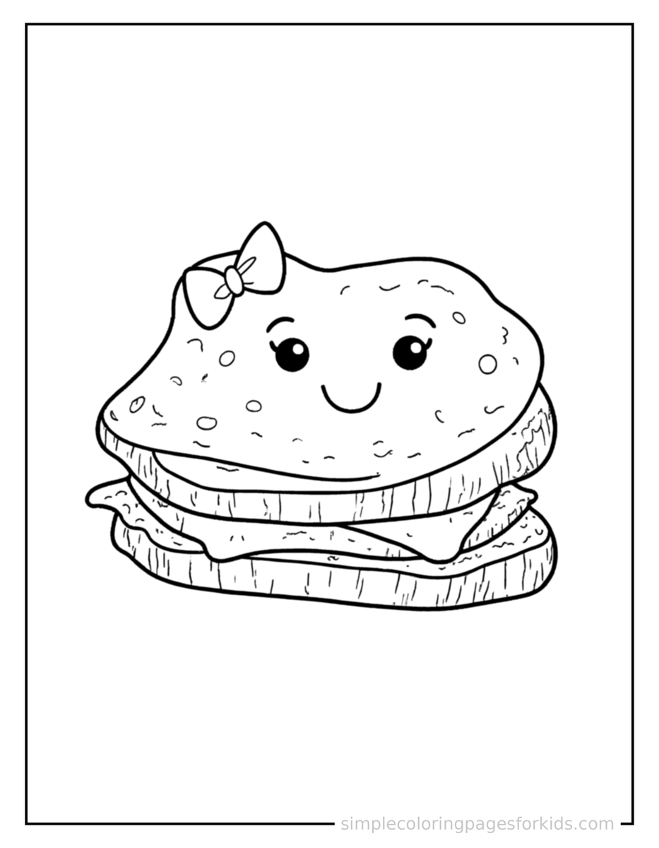 Coloring Scene 4 Grilled Cheese Sandwich Coloring Page