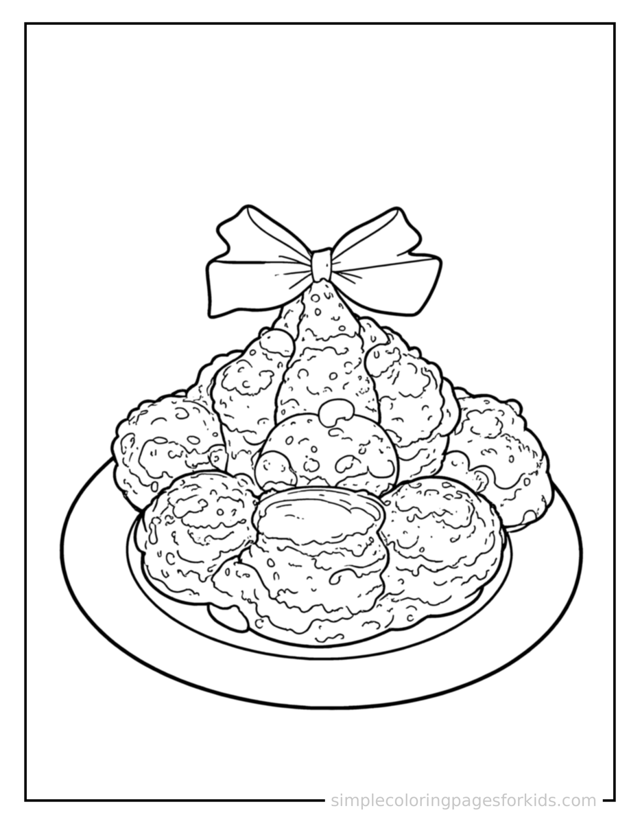 Dipping (2) Chicken Nuggets With Dipping Sauce Coloring Page