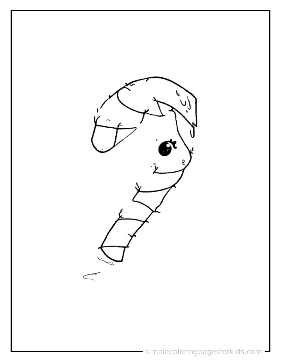 Swirled Candy Cane Coloring Pages