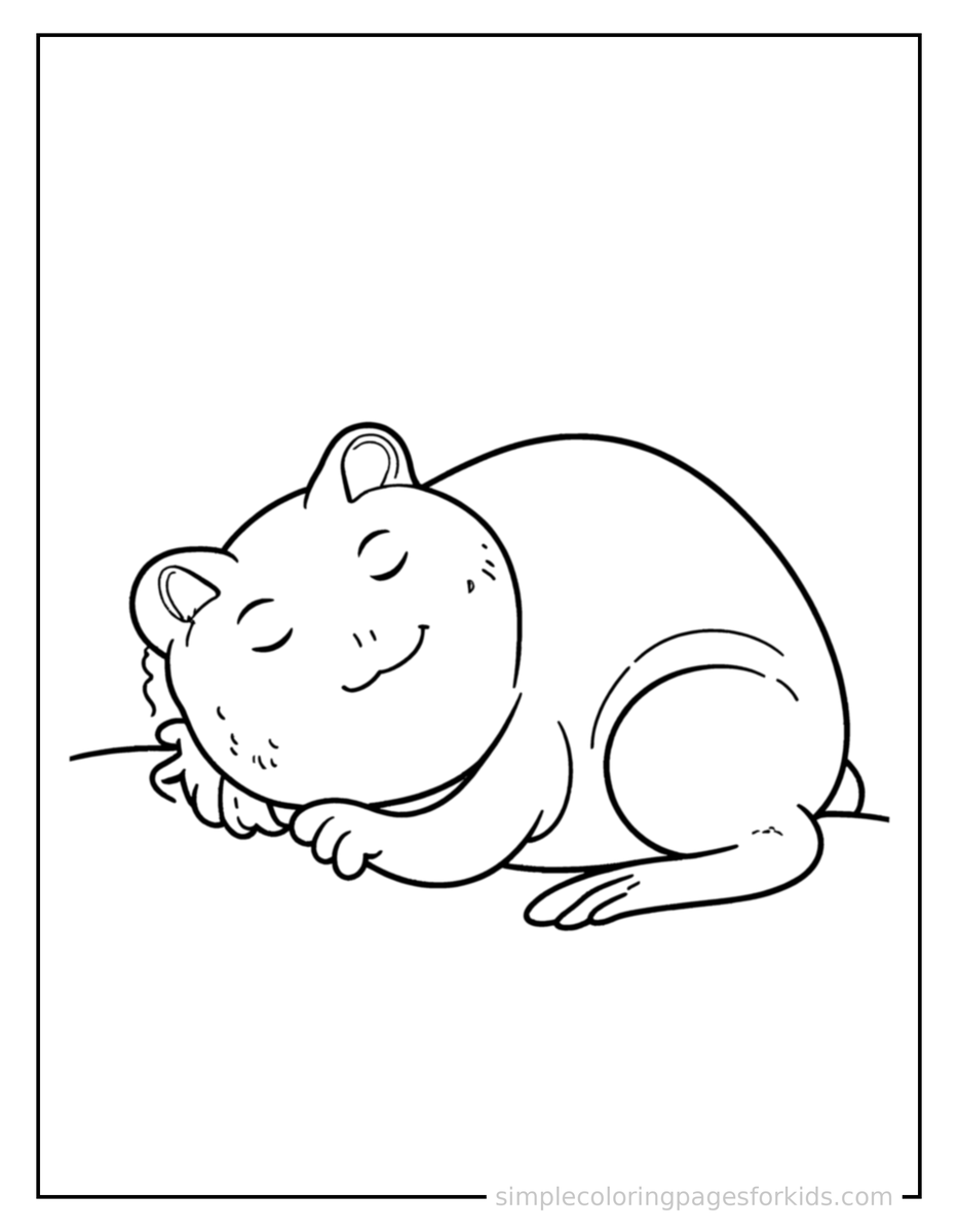 Sleepy Frog Coloring Page