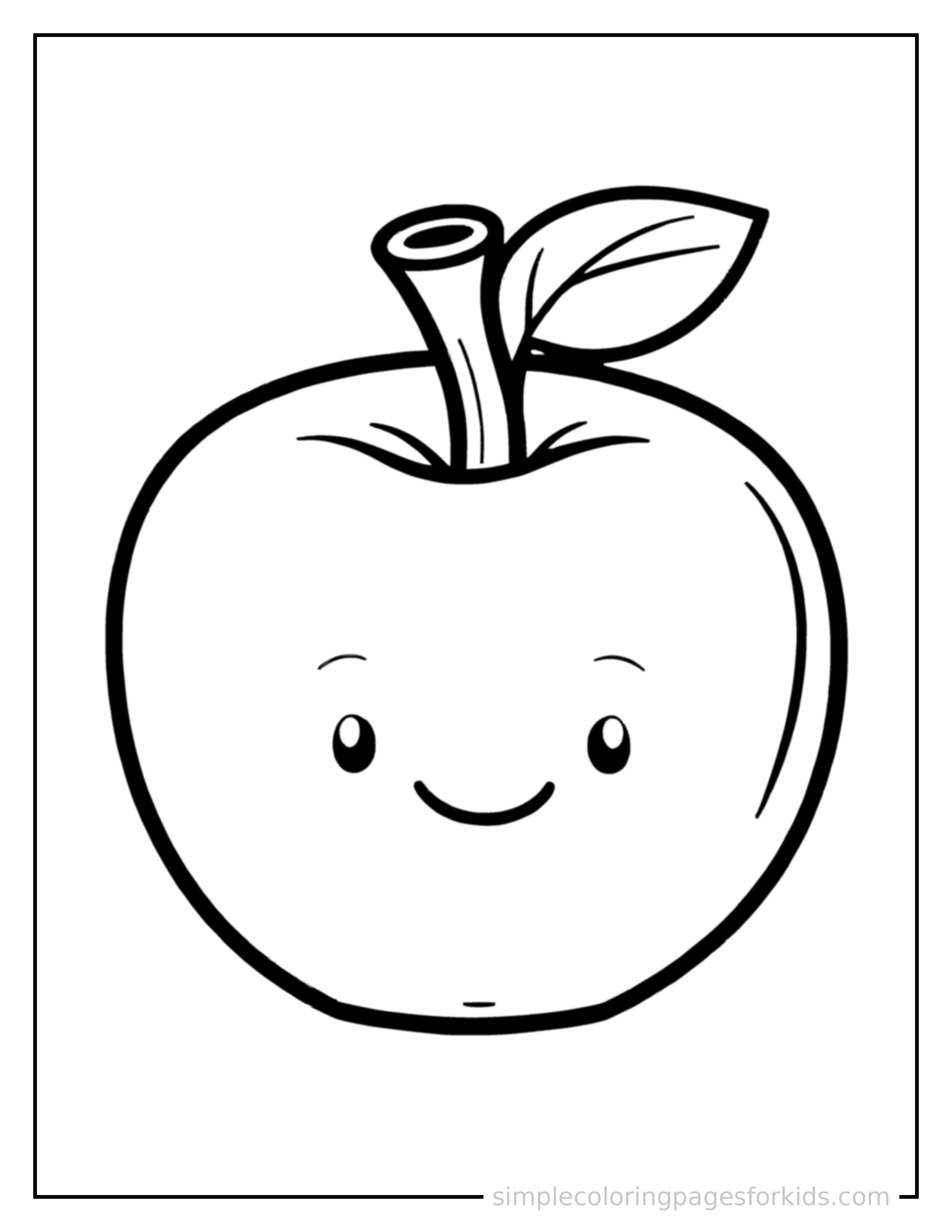 Printable fruits coloring page for kids