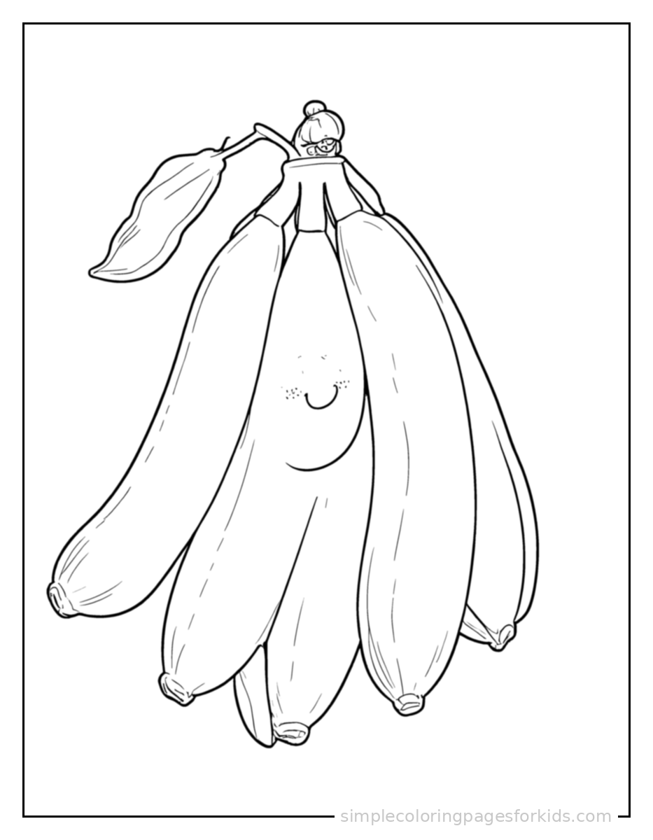 Printable fruits coloring page for kids